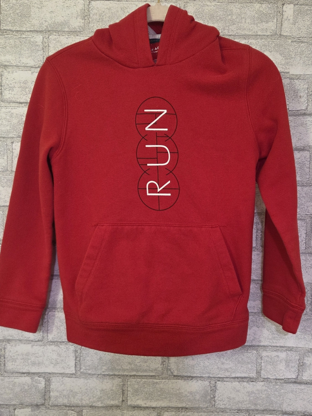 tek gear Red Pullover Hoodie with Vertical Logo